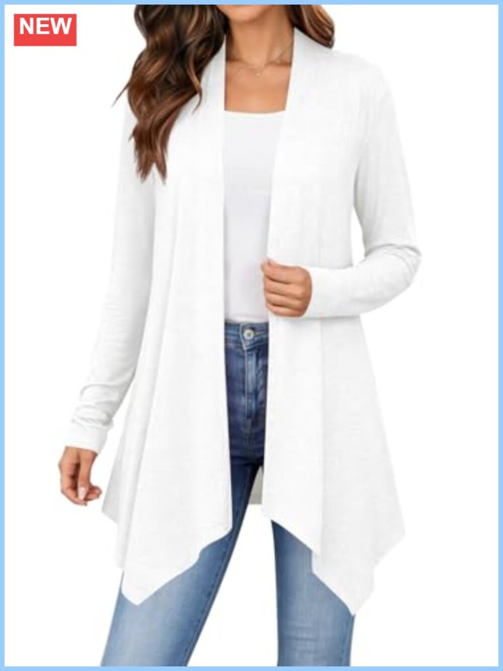 Lightweight Open Front Long Sleeve Cardigan Polyester Spandex